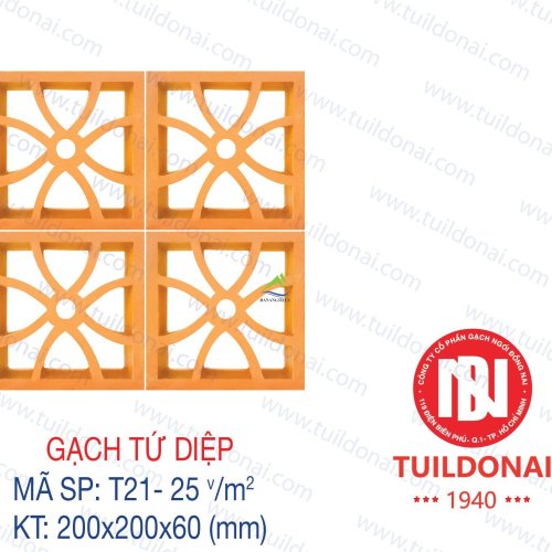 GẠCH THÔNG GIÓ TỨ DIỆP T21