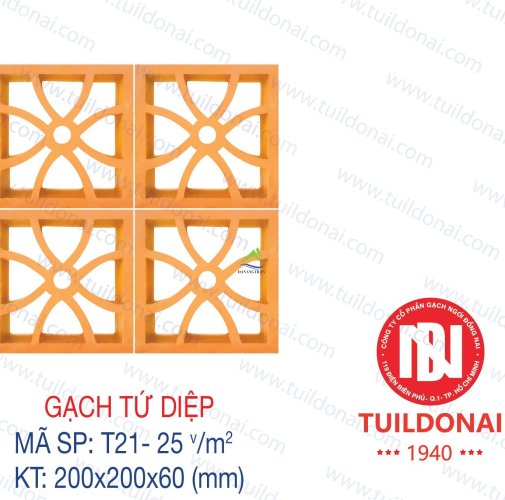 GẠCH THÔNG GIÓ TỨ DIỆP T21