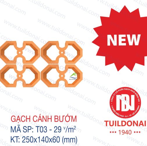 GẠCH THÔNG GIÓ CÁNH BƯỚM T03