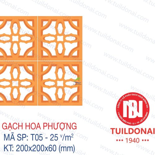 GẠCH THÔNG GIÓ HOA PHƯỢNG T05