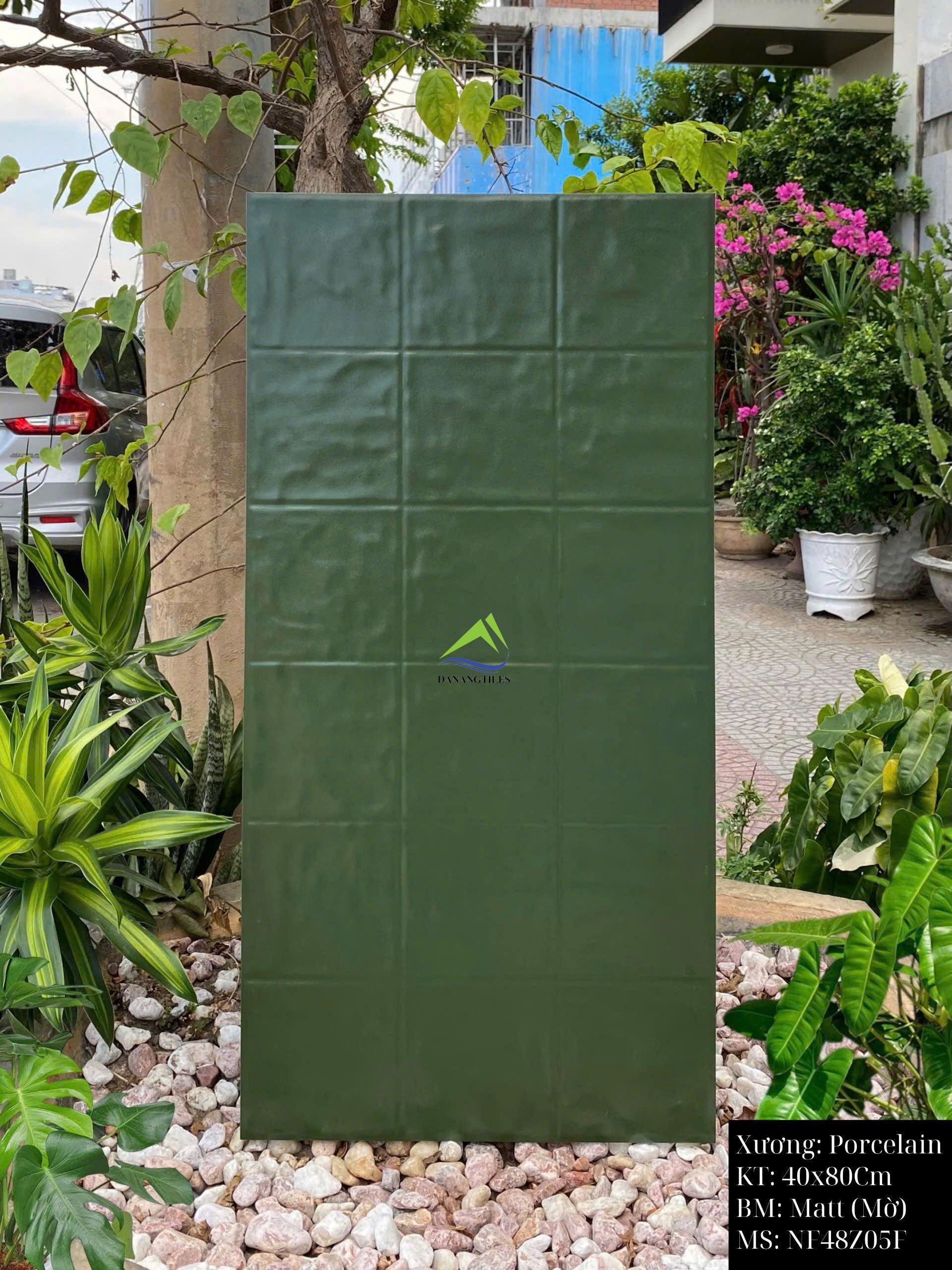 Gạch giả thẻ vuông men matt màu xanh lá NF48Z05F – 40x80CM